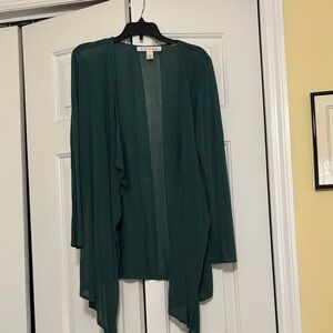 Equinox Women's Teal Draped Cardigan